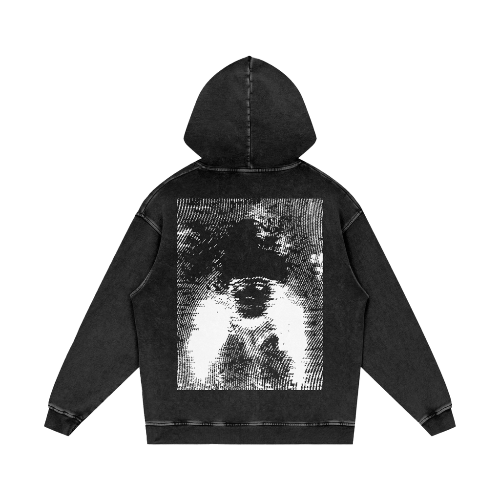 MOMIA MAMI Snow Washed Loose Cotton Hoodie